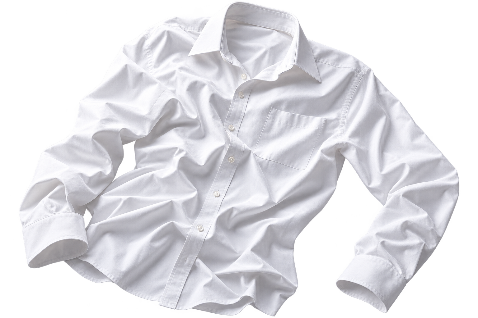 Wrinkled shirt before professional care